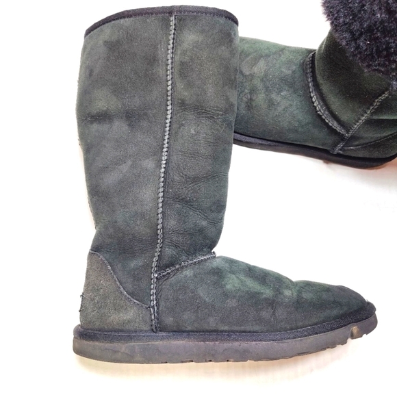 UGG Australia Womens 12-inch Classic Gray Suede Sheepskin Tall Winter Boot Sz 9 - Picture 7 of 13